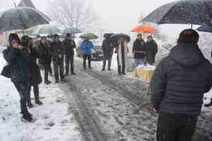 Snežena otvoritev cestnega odseka v Straži na Gori