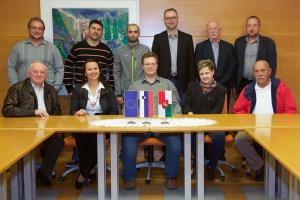 MS Šentjur: (stojijo z leve) Matjaž Kovačič, Dejan Mulej, Andrej Koprivc, Lovro Perčič, Jože Štiglic in Robert Gajšek; (sedijo z leve) Zdenko Horvat (podpredsednik), Laura Lajh Rauter, Jure Raztočnik (predsednik), Darja Felicijan in Branko Oset.