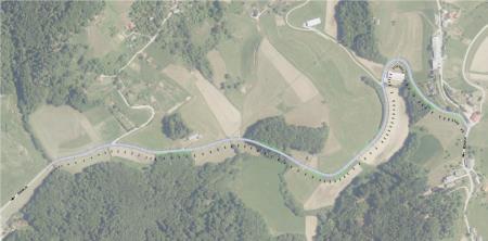 Trasa za obnovo predvidenega odseka. 